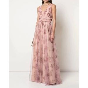 NWT Marchesa Notte Sleeveless V Neck Tulle Gown Loveshack Fancy